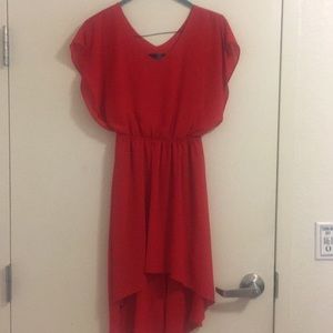 Red High low dress lightweight spring